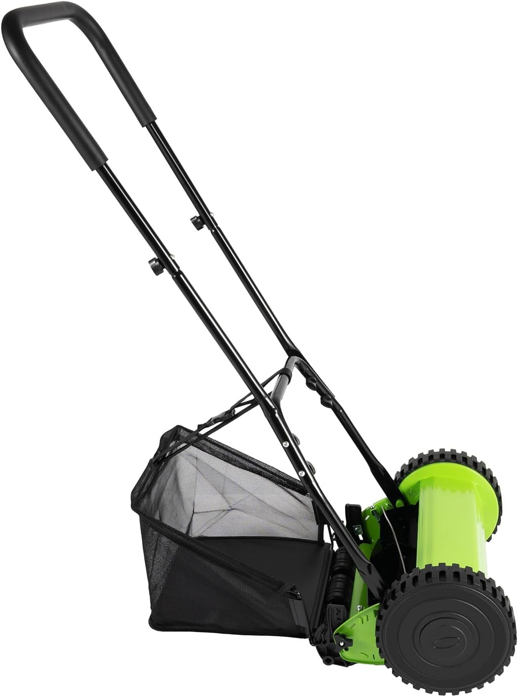 Lawn Mower, Manual Detachable Push Reel Mower, Grass Catcher, with a Sling Grass Cutter 2 Wheels 5 Sharp Manganese Steel Blades for Different Heights Lawns