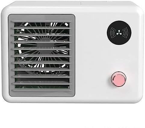 Portable Air Conditioner, USB Air Cooler with LED Light, Mini Air Conditioner Portable Cooler, Desktop Cool Personal Space, for Bedroom, Office (Color : White) (White)