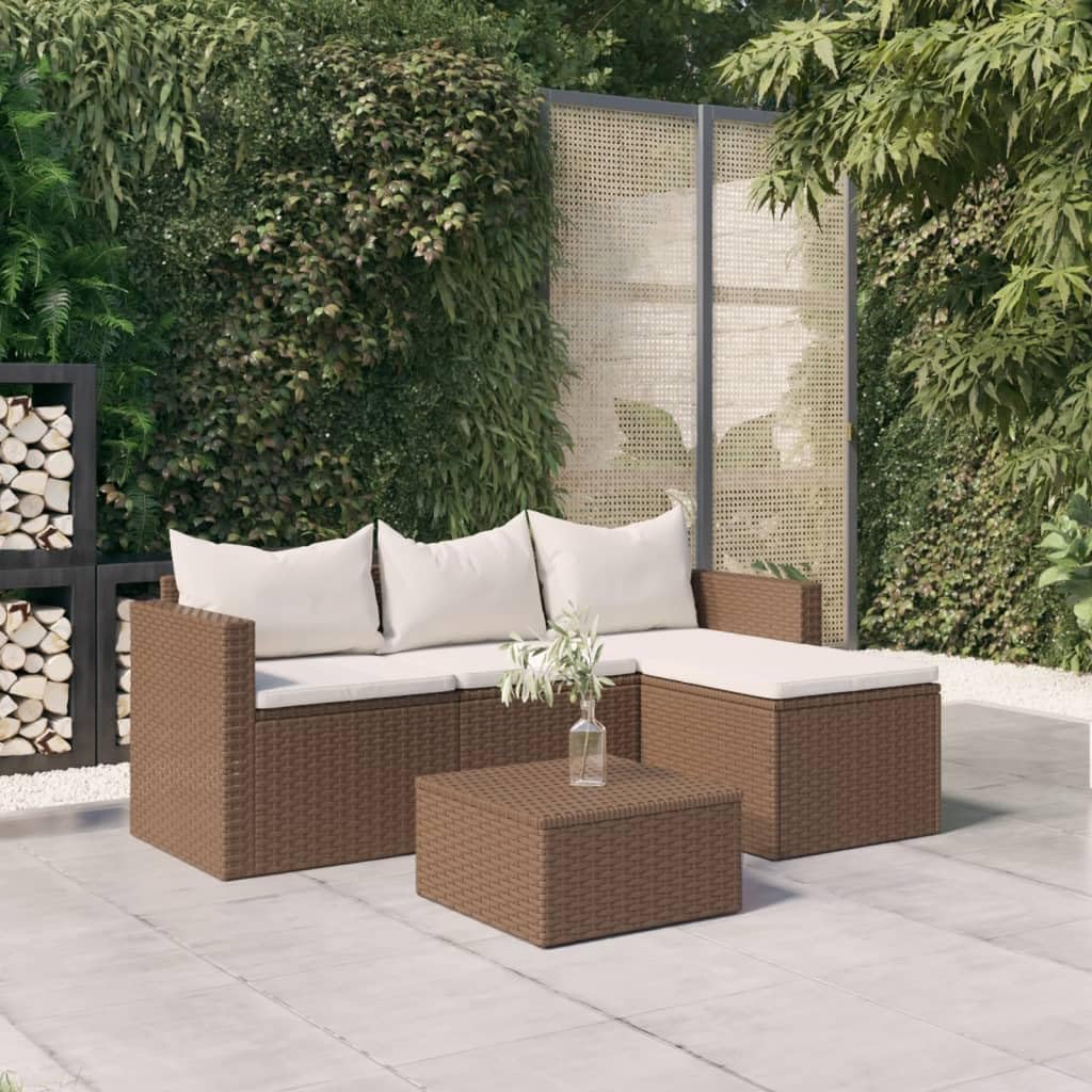 Patio Set Patio Lounge Set Brown Poly Rattan
