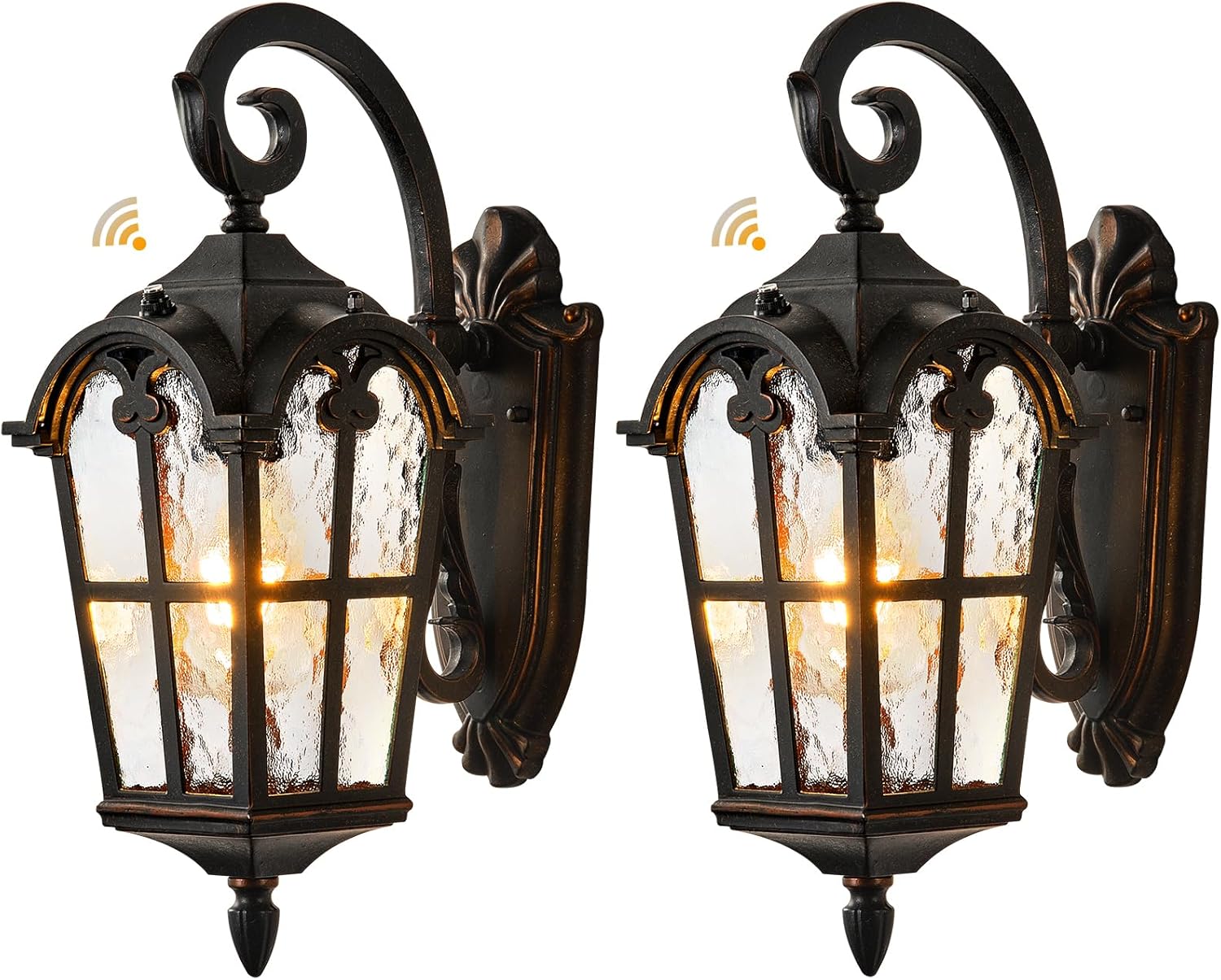 VIANIS Dusk to Dawn Outdoor Lighting, 2-Pack Porch Lights Outside, Bronze Outdoor Light Fixture, Exterior Lighting Fixtures, Oil Rubbed Bronze Front Porch Lights, Aluminum Anti-Rust, Hardwired