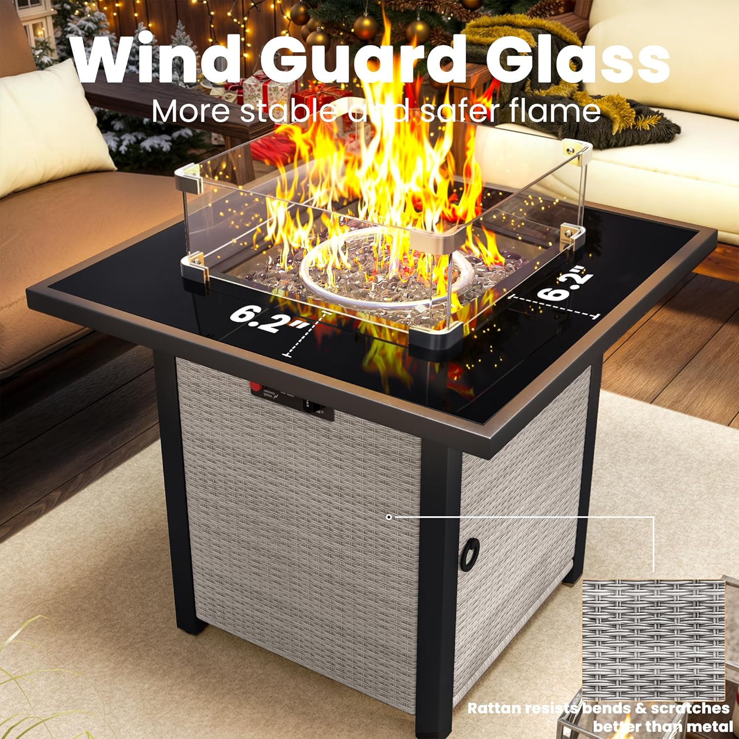 Propane Fire Pit Table, Outdoor Fire Pit Table, 28