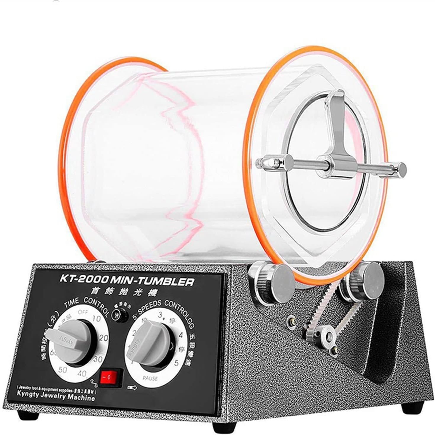 Jade Grinding Polishing Machine Drum Polishing Machine, Metal Silver Jewellery Cleaning Machine, Small Rotary Drum Machine, Desktop Gold Tool KT2000 Flat Grinder