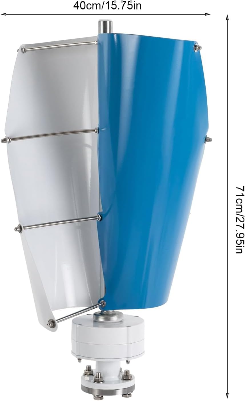 Free Energy Windmill Wind Power Kit,1600W 12V 24V 48V Vertical Spiral Permanent Maglev Generator W/Controller for Garden Outdoor Lighting Power Generation