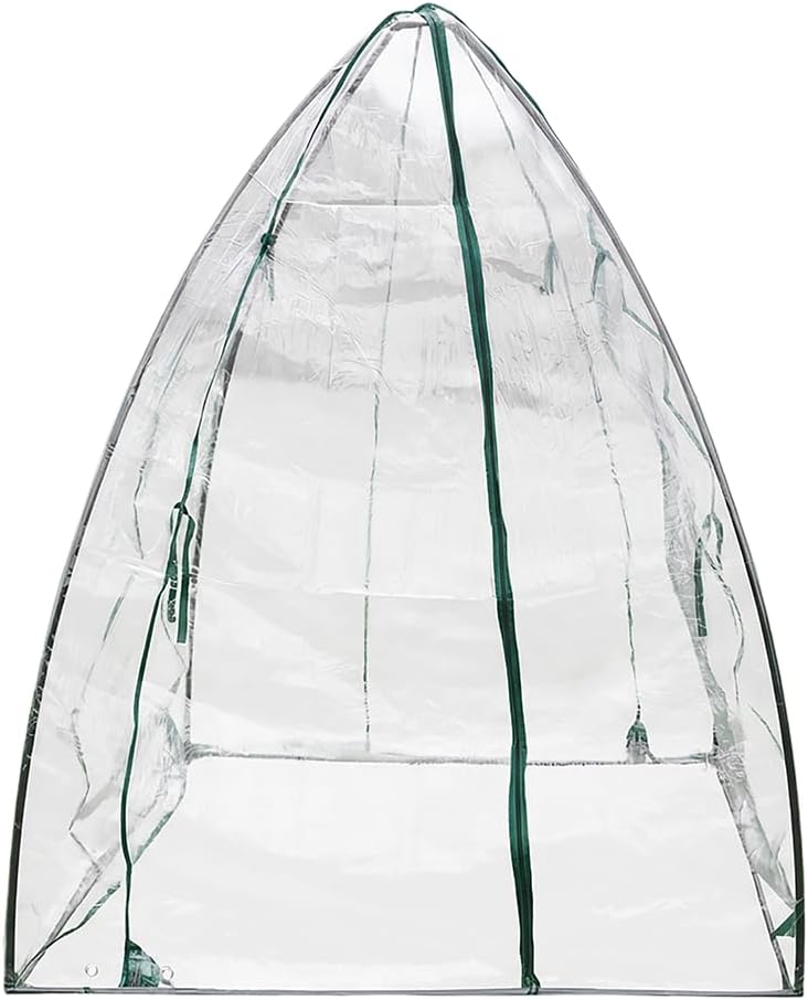 Winter Greenhouse Grow Tent SH3287 Portable Garden DIY Mini Green House Kit Steel Frame, Transparent Cover, 55.1 x 55.1 x 70.9-inches