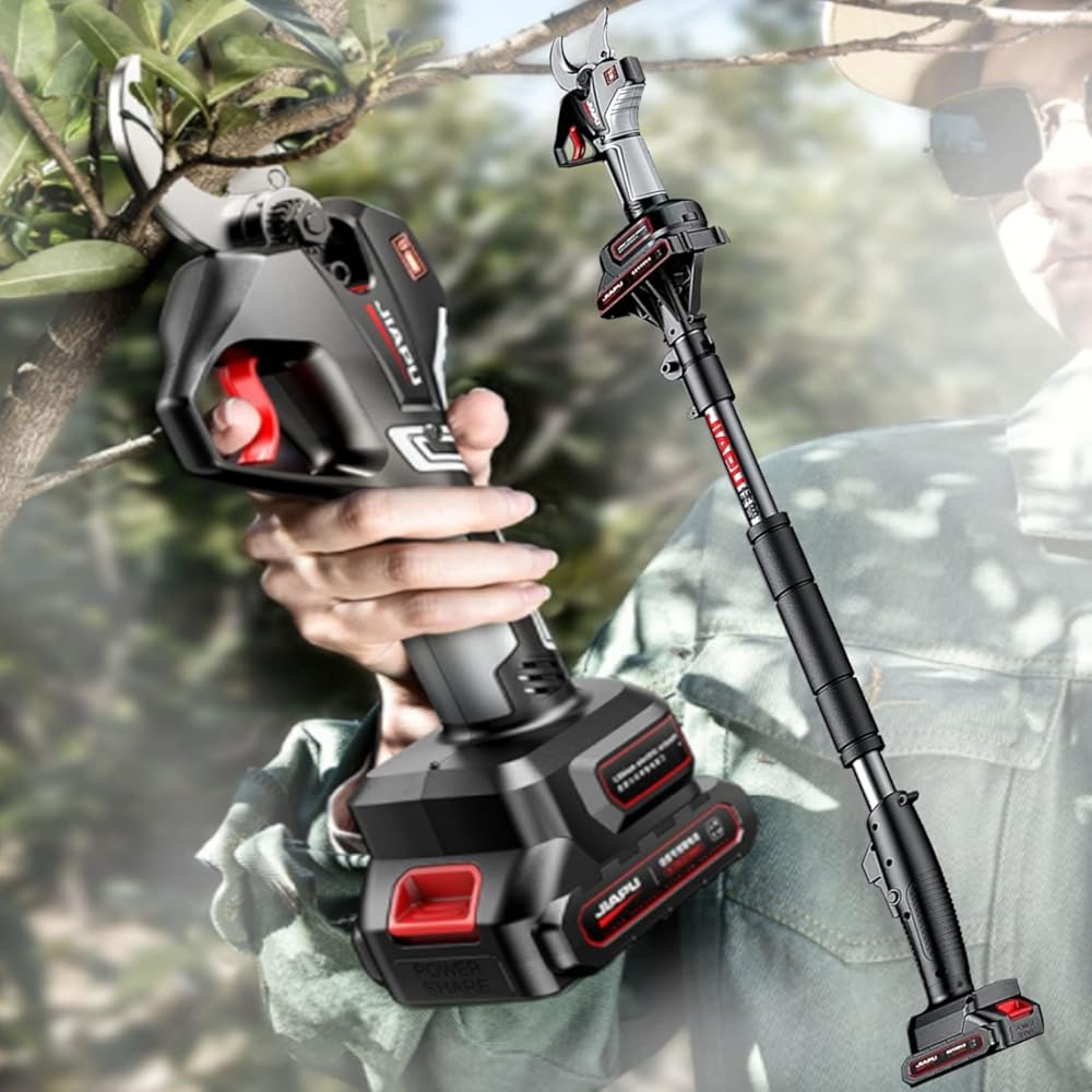 Electric Pruning Shears Cordless Tree 2 Inch Branch Cutter 2pcs Battery Powe 1-2h Fast Charging SK5 Blades for Hedge Orchard Band Extension Rod