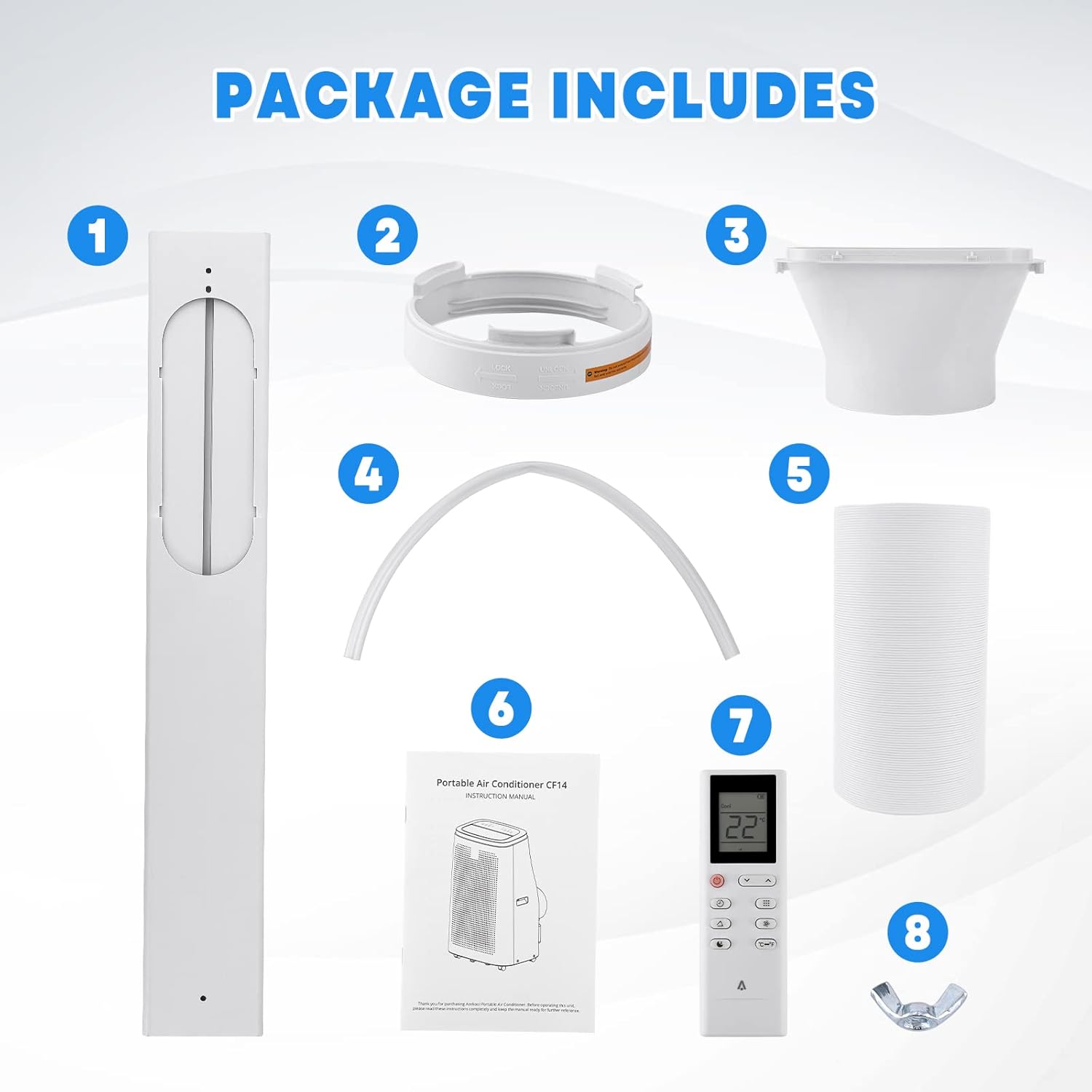 Portable Air Conditioners, 14,000 BTU for Rooms Up to 750 Sq.Ft, 4-In-1 AC With Dehumidify Mode, Remote Control, Low Noise, Black