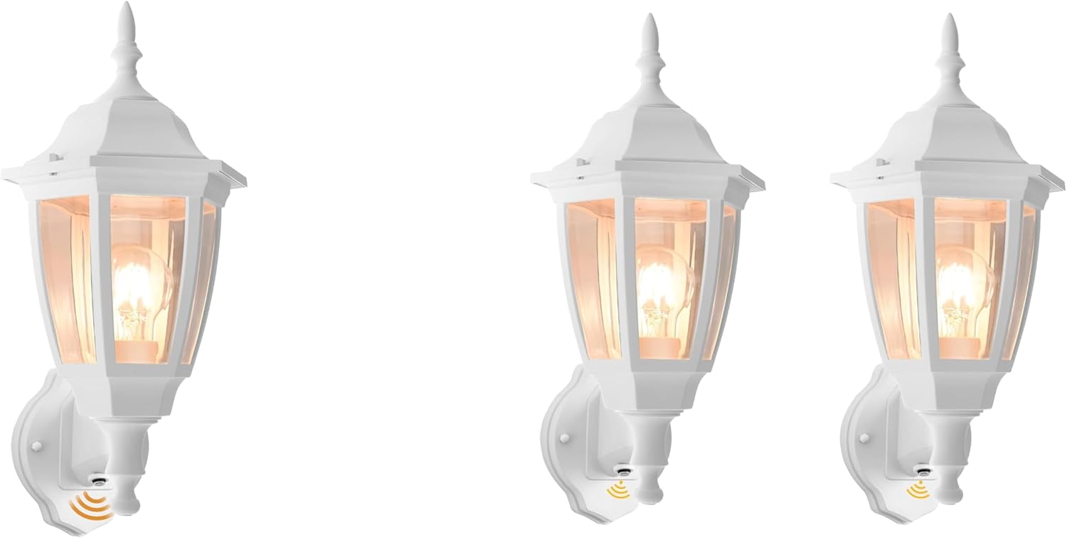 FUDESY White Outdoor Wall Light Dusk to Dawn 3-Pack