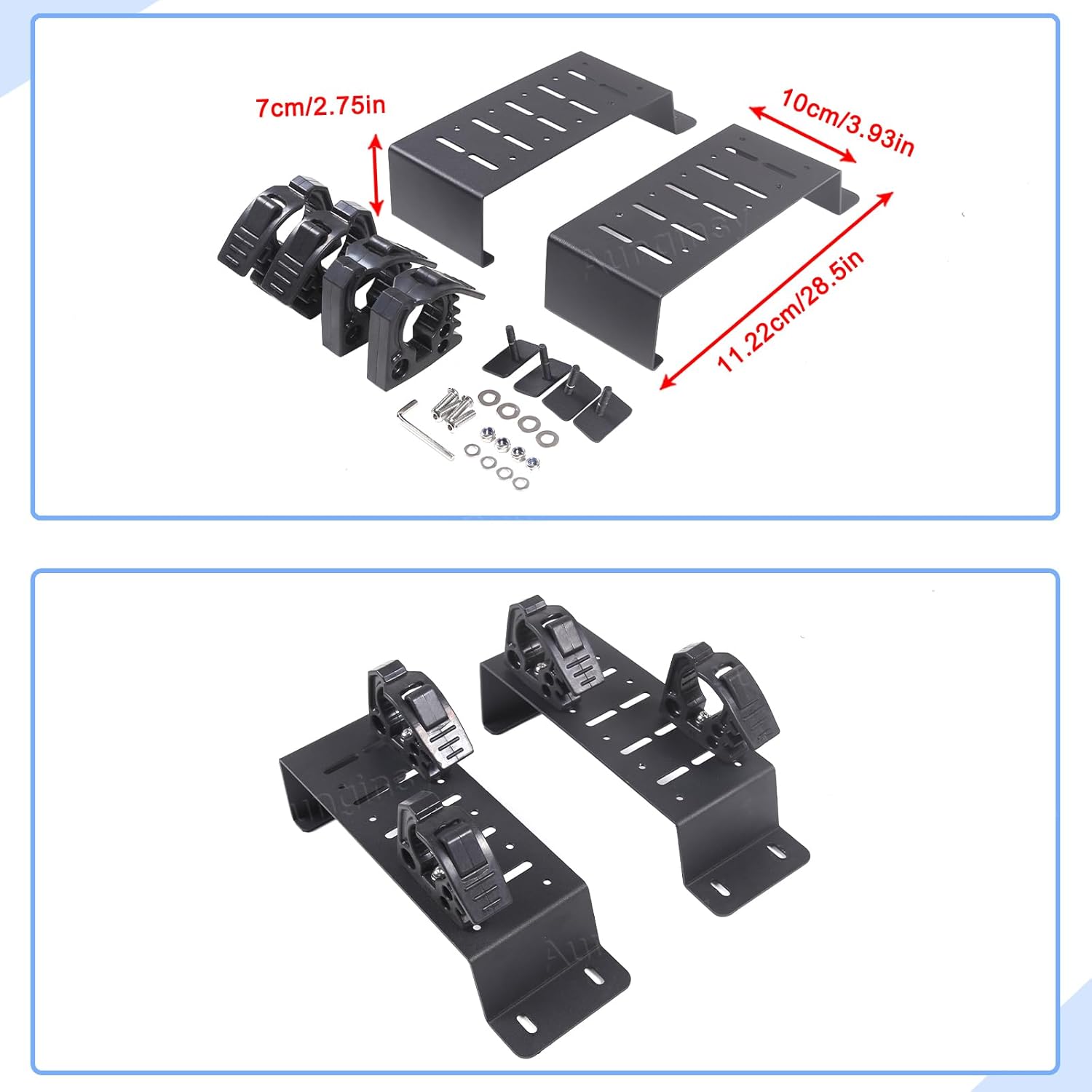 Aunginsy Bed Rail Mount Brackets Compatible with Toyota Tundra 2022-2025 Pickup Truck Bed Rail Track System Bed Rail Modular Accessory Mount for Shovels, Recovery Boards, Fuel Cans & Other Accessories
