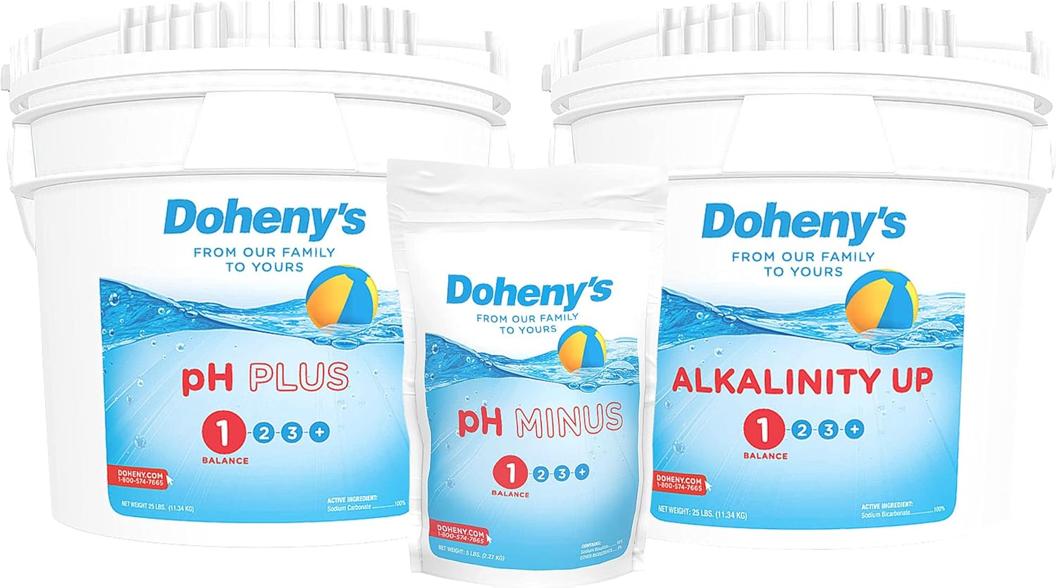 Doheny's Pool Chemical Bundles | pH Balancing Bundle | pH Decreaser, Granular, Swimming Pool pH Balancers, 55 Count, 5 Pounds, POOL SPA WATER TREATMENT