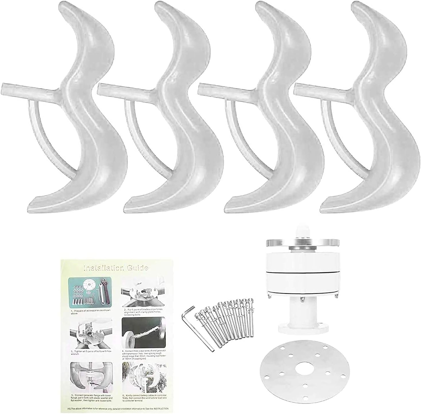 Wind Turbine Kit- 8000W 5 Blade Wind Turbine Vertical Wind Generator Wind Turbine Kit Electricity Equipment