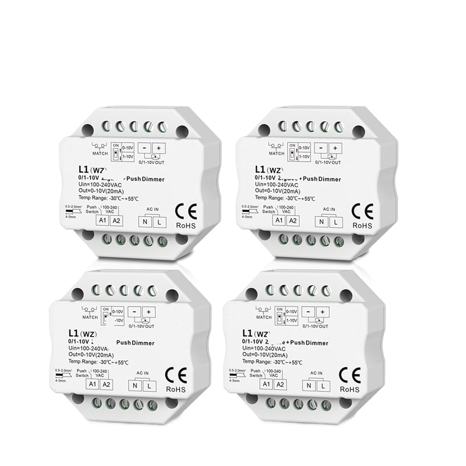 0/1-10V AC Push-Type LED dimming Switch Module 110V 220V(4 Pieces)