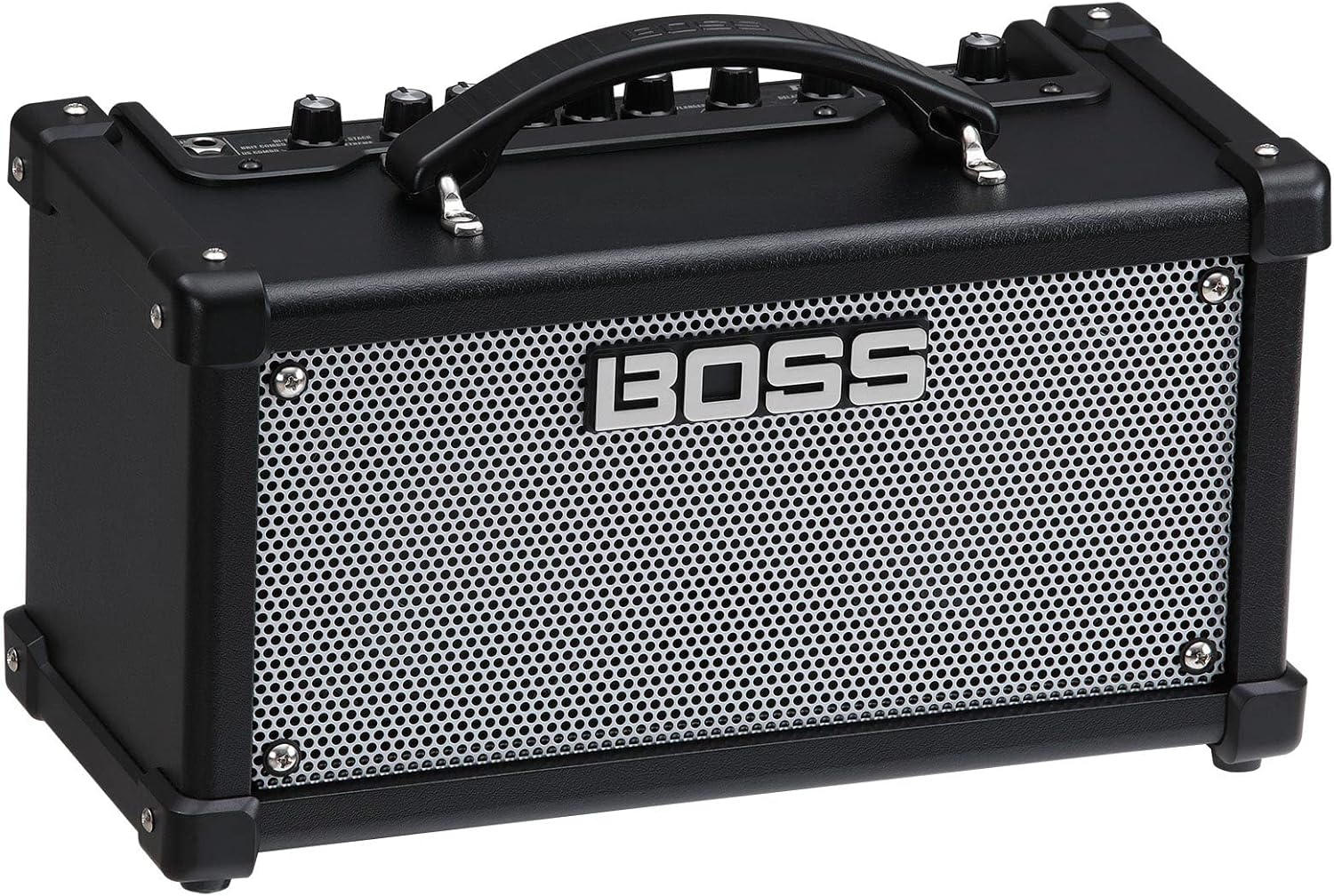 Boss Dual Cube LX 2 x 4-inch 10-watt Portable Guitar Combo Amplifier Bundle with Gearlux Instrument Cable and Picks