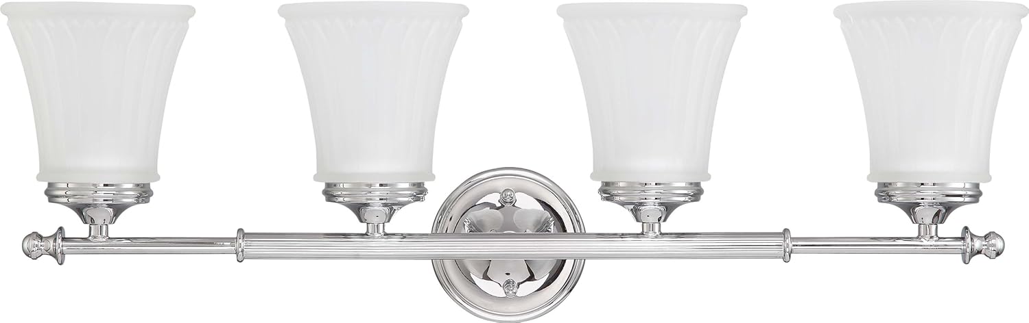 Nuvo 60/4264 Four Vanity Lighting Fixture, 4Lt, Polished Chrome