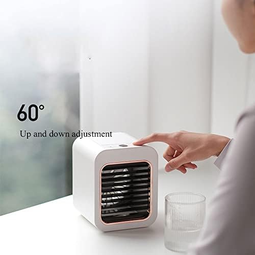 Portable Air Conditioners, 4000mAh Rechargeable Mini Air Conditioner, Personal Air Cooler with 3 Speeds, Small Desk Air Conditioner for Bedroom, Office, Outdoor (Color : Dark Blue)
