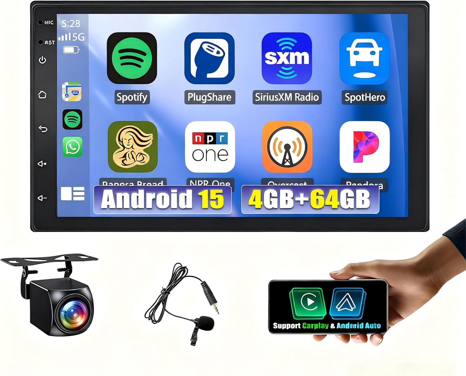 Android 14 4+64GB Car Stereo Radio for Isuzu N Series (NNR/NPR/NPS/NQR) Truck Car Stereo 7 Inch Touch Screen with Wireless Carplay Android Auto AHD Backup Camera