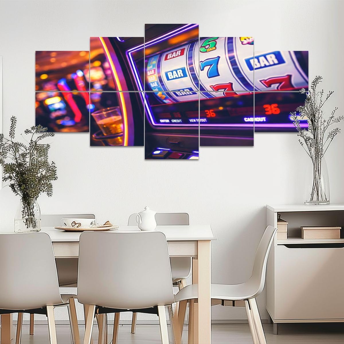 Art Acoustic Panels Slot Machine Rolling Drums Acoustical Soundproof Wall Panel with Self-Adhesive Decorative Sound Absorbing Panel Acoustic Treatment