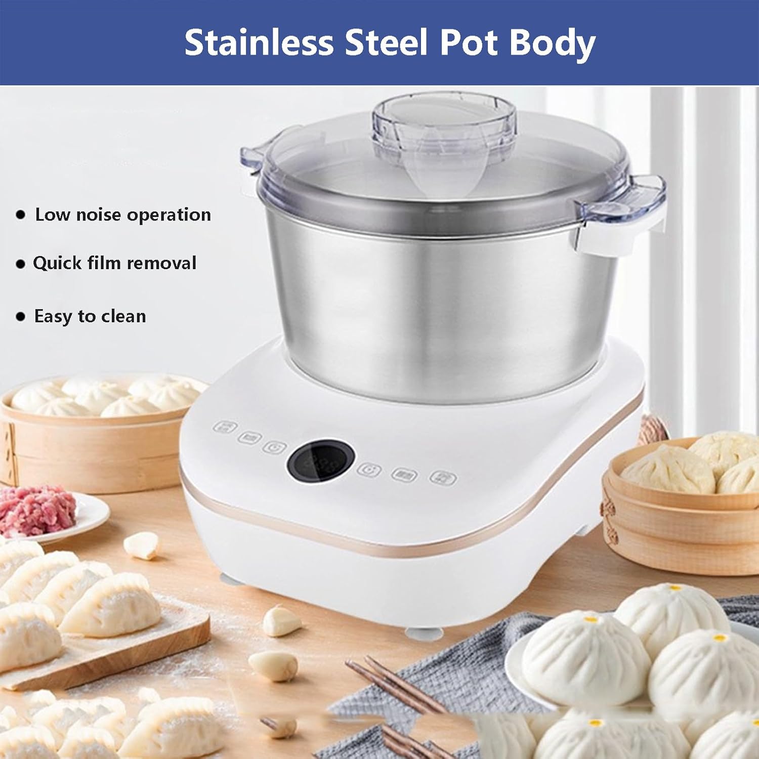 5l Electric Dough Maker Stainless Steel Dough Stand Mixer 200w Fermentation Machine, Baking Cooking Cabinet for Commercial and Home Use,