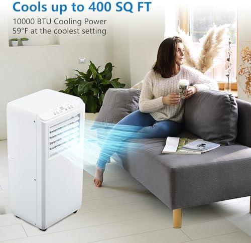 Portable Air Conditioner 3 in 1 with Remote Cool, PioneerWorks 10000 BTU(ASHRAE) / 6500 BTU (SACC), Dehumidifier & Fan Modes For Home Up To 450 Sq.Ft, Installation Kit For Room, Office, Dorm, Bedroom