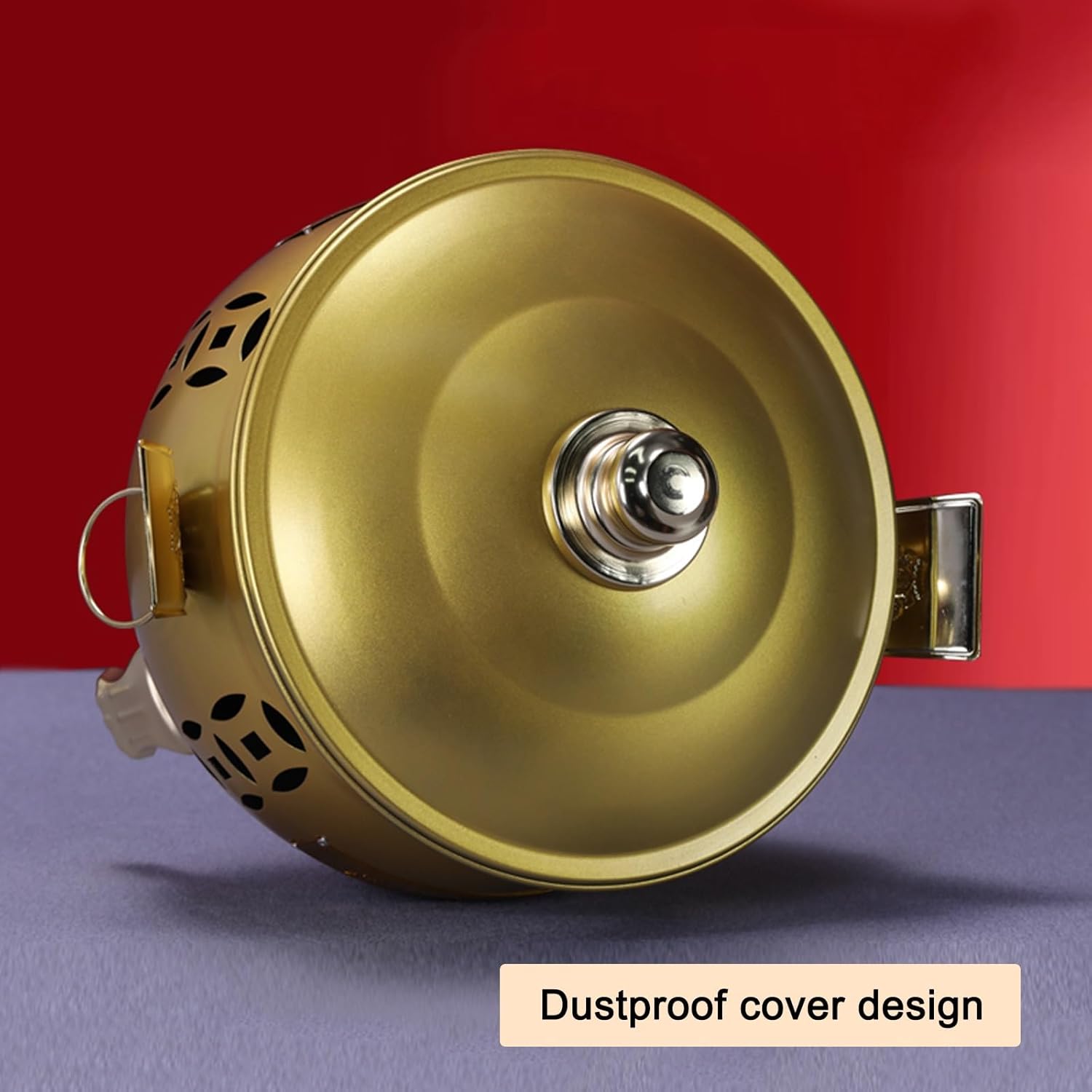 Outdoor Burn Barrel, Incinerator with Lid, Metal Fire Pit, Double Handle Trash Burning Containers, for Burning Garbage Leaves(Gold,35cm/14in)