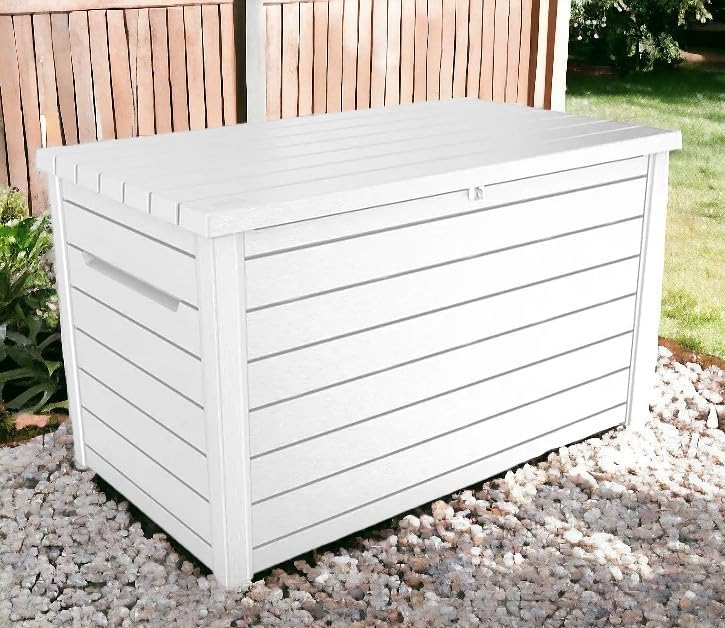Generic 230 Gallon Outdoor Storage Resin Deck Box-(White), 243510