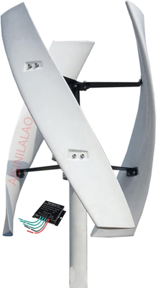 3000W Home Roof Vertical Wind Power Turbine Generator,220V 48V 24V 12V Maglev Vertical Wind Generator,with 3 Blade and Wind MPPT Controller for Home Street Lighting