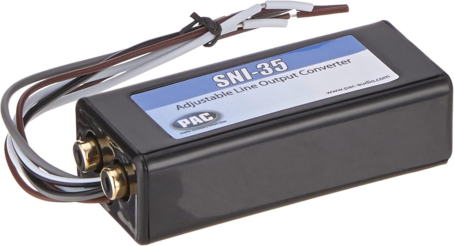 Pyle Car Stereo Wiring Kit - Audio Amplifier & Subwoofer Speaker Installation Cables (4 Gauge), Blue (PLAM40) & PAC SNI-35 Variable LOC Line Out Converter