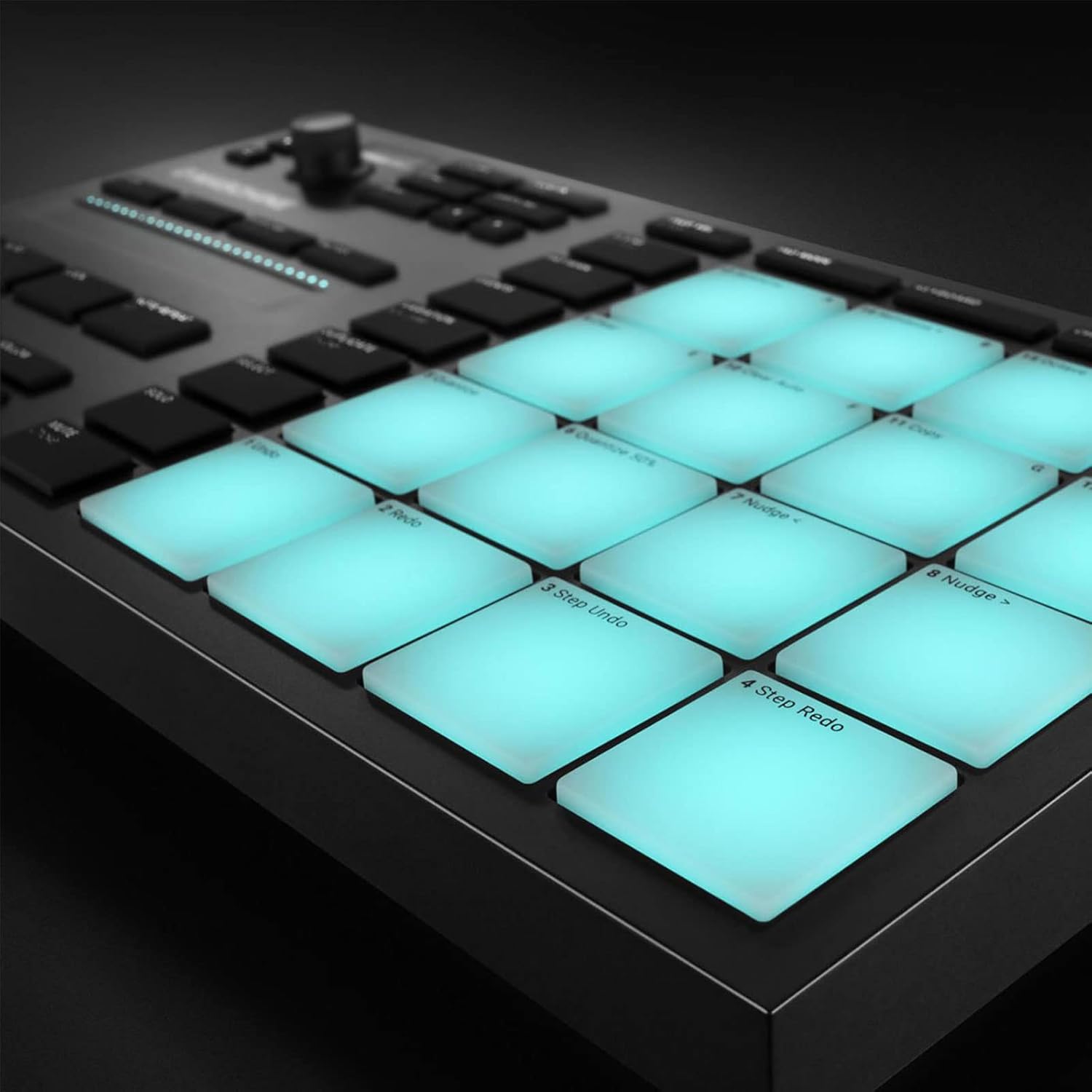 DJ Electronic Drum Machine Pad Controller Multi-Function Equipment with USB Connectivity, Customizable Sounds, 16 Pads, Black