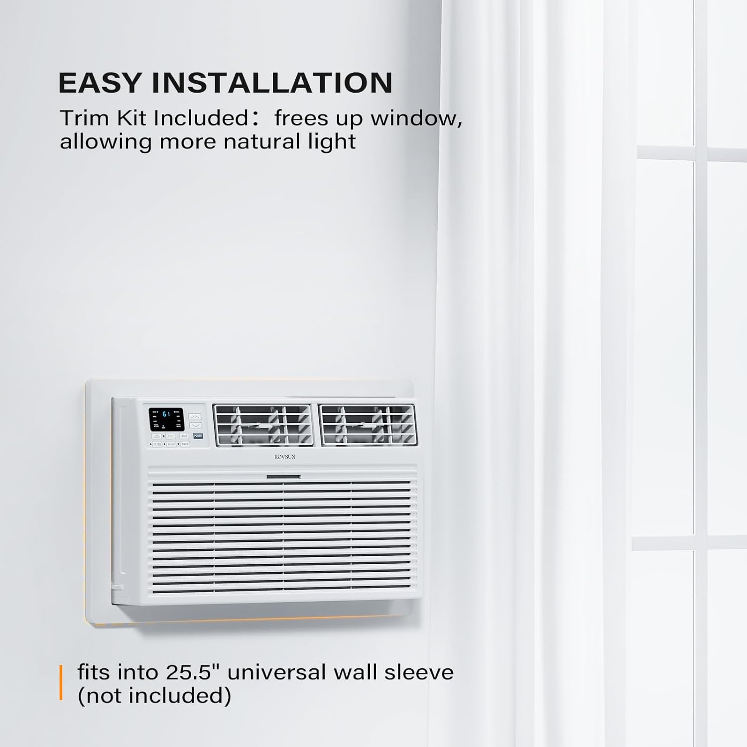 ROVSUN Smart 10000 BTU Through the Wall Air Conditioner with Heat, Wall AC Unit & Heater Combo with Remote, APP & Voice Control & Timer Function, Compatible with Alexa/Google Assistant, 230V/60Hz