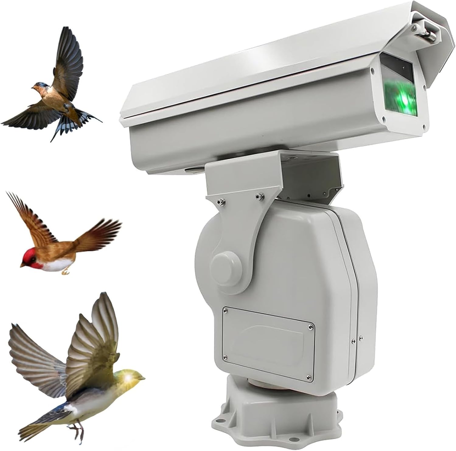 Automatic Bird Repellent Laser Deterrent 360° Rotation, APP Control, Waterproof, for Farms/Airports/Solar Farms, Humane Chase Pigeons/Starlings/Sparrows A