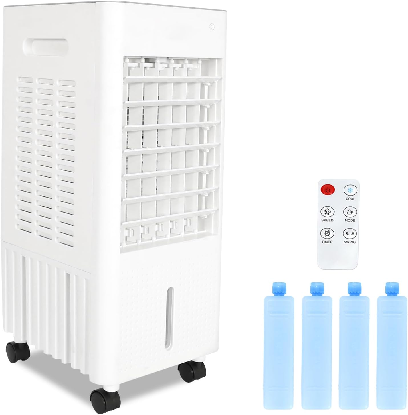 CAYNEL Portable Air Conditioners w/Remote, 4 Modes & 3 Speeds,1.45-Gal Tank Windowless Air Conditioner for 20H Cooling, 7.5H Timer for Auto Off,3-IN-1 Evaporative Air Cooler for Room Bedroom Office