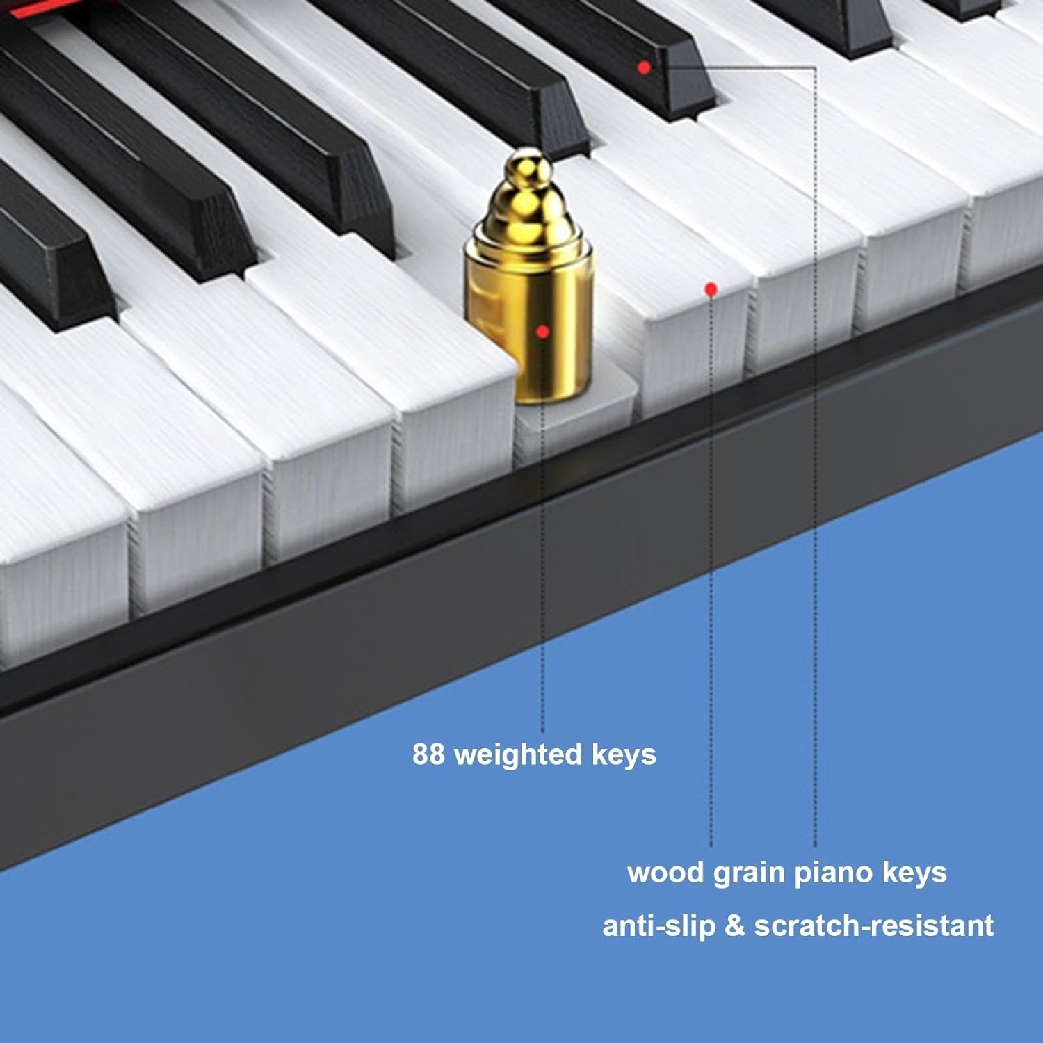 88 Keyboard Rechargeable Keyboard With Bluetooth MIDI Foldable Digital Piano Portable Full Size Touch-Sensitive Electric Piano Built-in Dual Speakers For Beginners