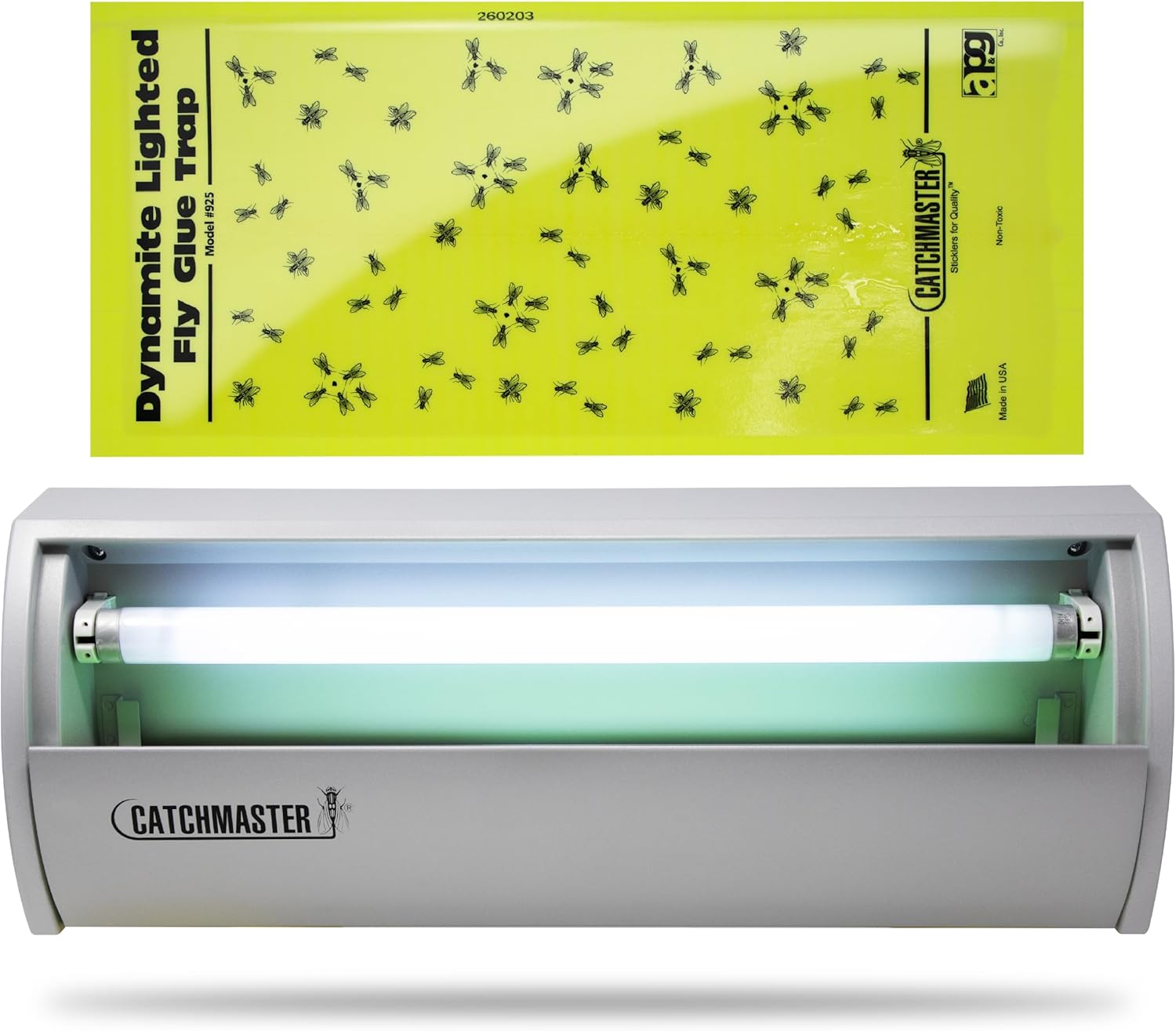 Catchmaster Pro Series Flying Insect Light Trap, Electric UV Light Fly Trap, Silent Adhesive Glue Board, Mosquito Gnat Killer Indoor, UV Lamp Bug Catcher, Pest Control for Home & Garage