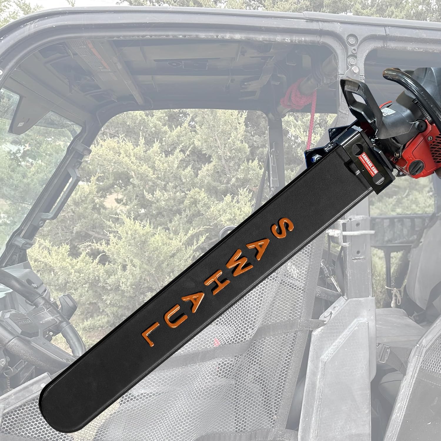 SawHaul Universal Chainsaw Holder for Tubing and ROPS - Made in Kansas USA - Snap-Lok Rotating Mount Chainsaw Carrier (36
