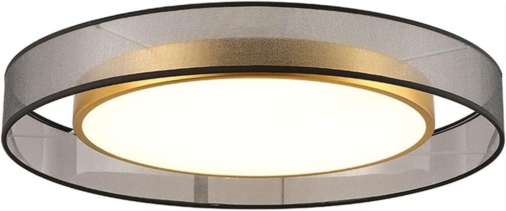 OJRGG All Copper Modern LED Ceiling Lamp Embedded Installation Ceiling Light 3-Color Dimmable Ceiling Light Fixture for Living Room Bedroom Dining Room Kitchen Hallway Entry Foyer(Iron,40cm)