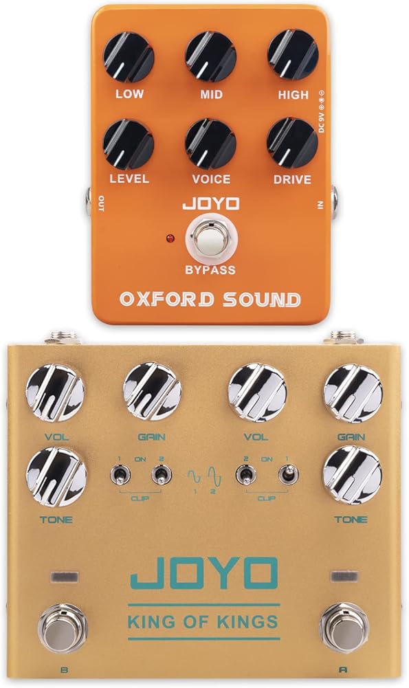 JOYO R-20 Dual Crunch Pure Analog Overdrive Effect Pedal and JF-22 Orange Amplifier Simulator Distortion Pedal