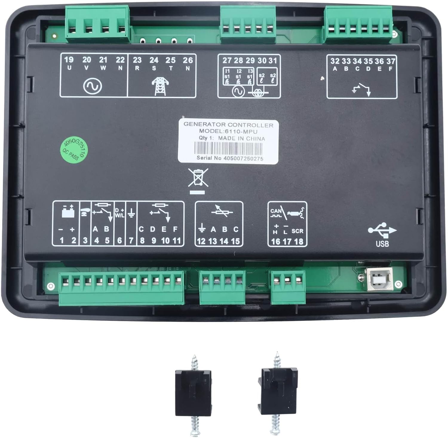 Auto Controller DSE6110 MKII with Backlit LCD 3‑Phase Monitoring Compatible with Deep Sea DSE6110 6110 Electronic Diesel Generator Controller Control Module Panel