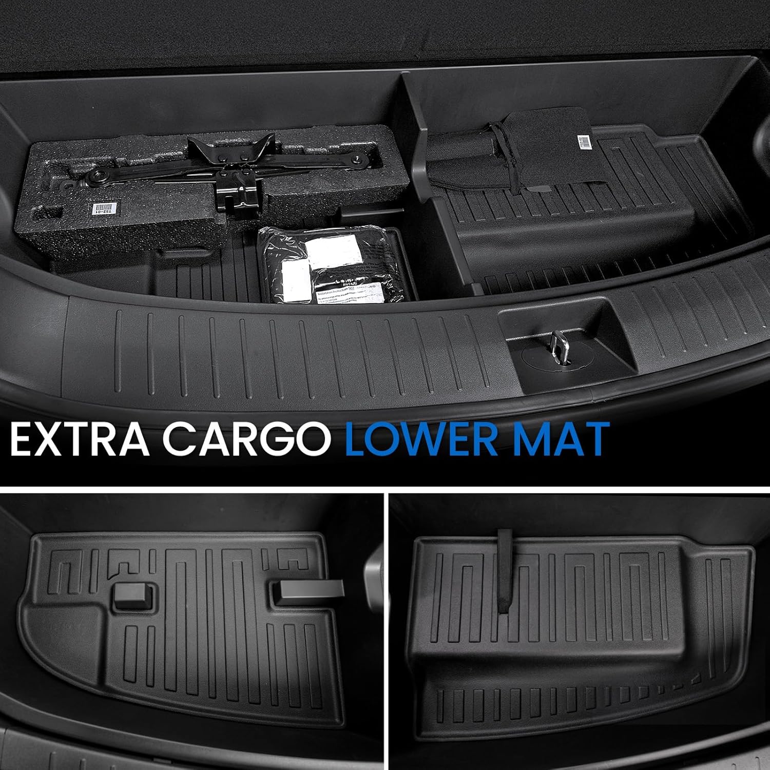 Floor Mats Set for 2026 Hyundai Palisade 7&8 Seats (Only Gas), All Weather TPE Cargo Liner Backrest Mats Trunk Lower Mat Accessories (2026 | Floor Mats Set)