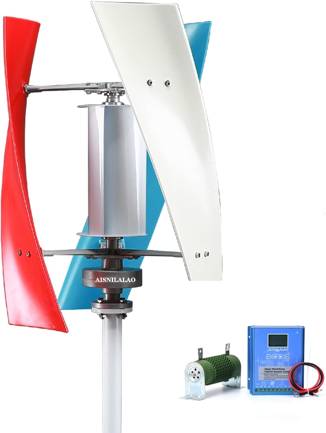 Low Noise Vertical Wind Turbine Generator, 10000W 48Vhome Use Wind Turbine for Garden Home 3 Blades for Hybrid Wind Solar System,with Controller