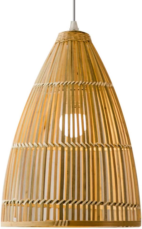 Hand-Woven Bamboo Chandelier,Japanese Style Open Weave Lamp Shade,Creative Retro Hanging Light,E27 Single Head Hanging Lighting Fixture,for Tea House Dining Room Ceiling Woven Lamp