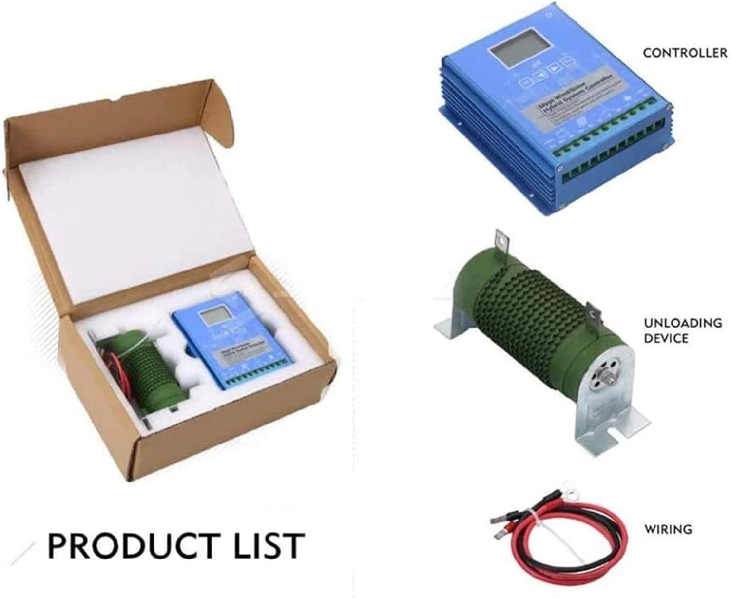 12V/24V/48V Wind Solar Hybrid Charge Controller, 2000W-12000W Wind Turbine Solar Hybrid MPPT Charge Boost Controller with LCD Screen (24v 12000w)