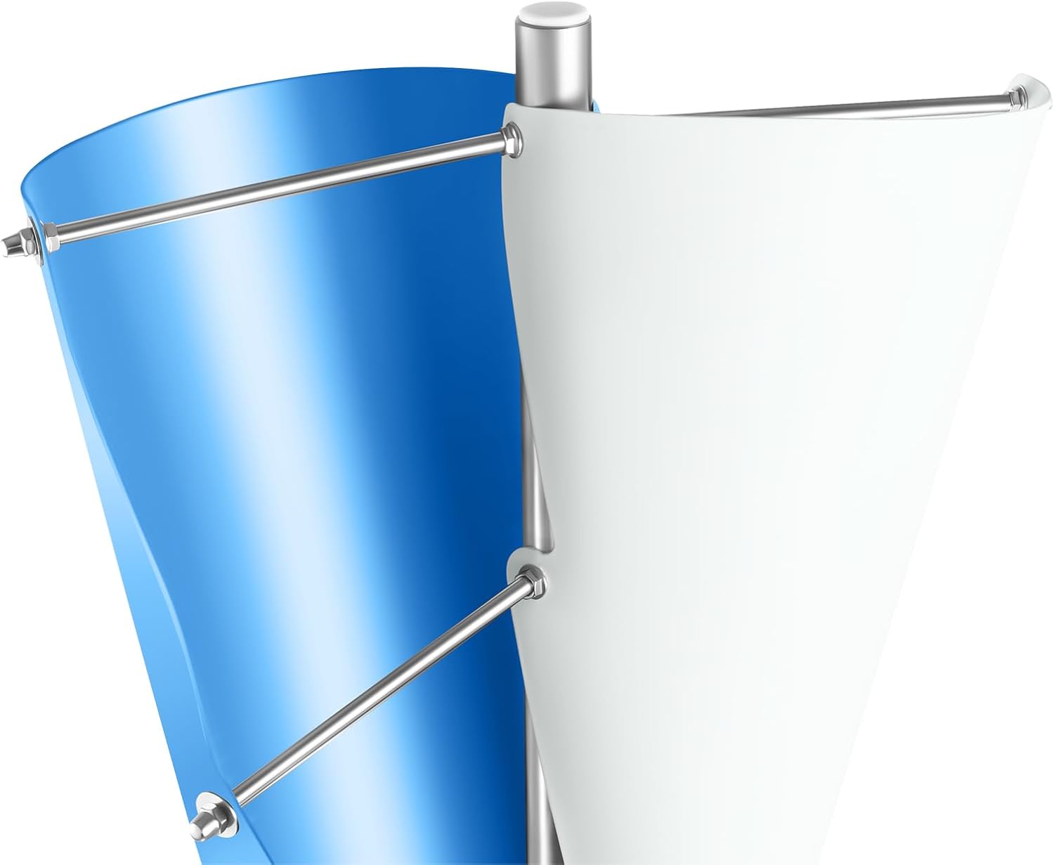 12V/24V Vertical Axis Wind Turbine 100W, Spiral Design Vertical Axis Wind Turbine Generator with Controller, 13m/42.65ft/ s Wind Speed Wind Turbine Power Generation for Home, Industrial (White, Blue)