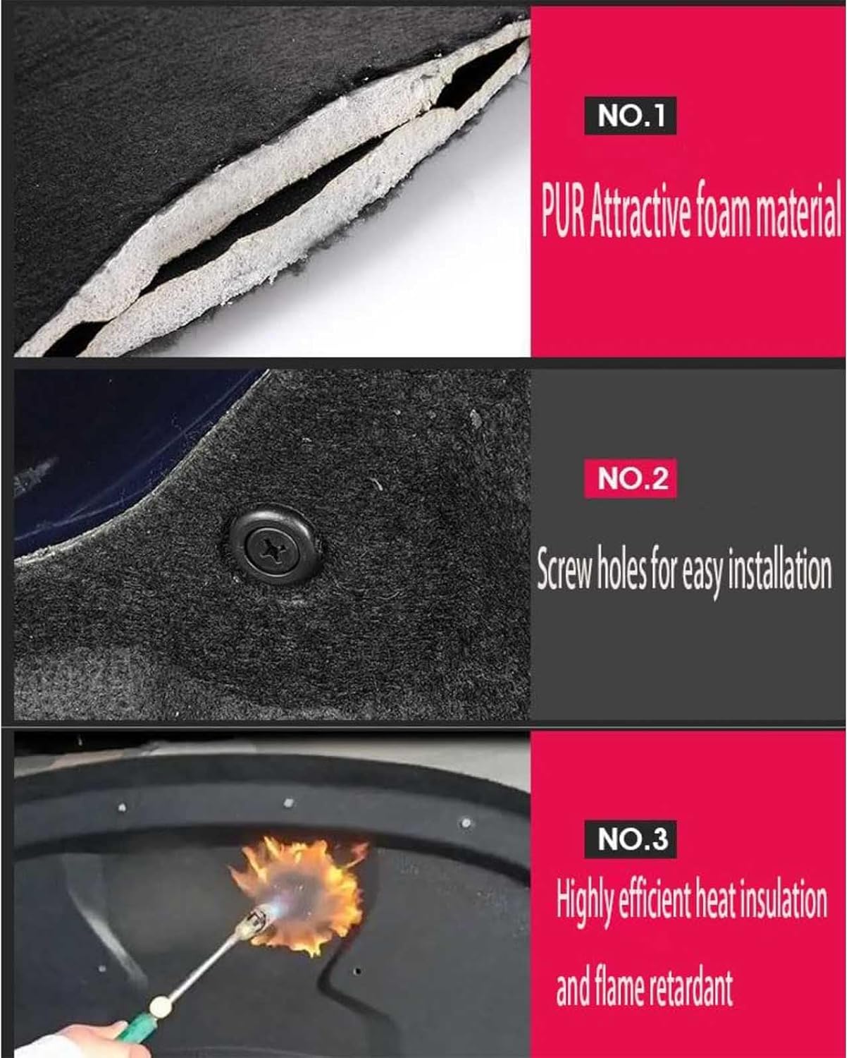 Car Front Hood Engine Sound Pad for Volvo XC60 2015-2017 OE:31402485, Heat Insulation Cotton Mat Cover Soundproof Car Accessories