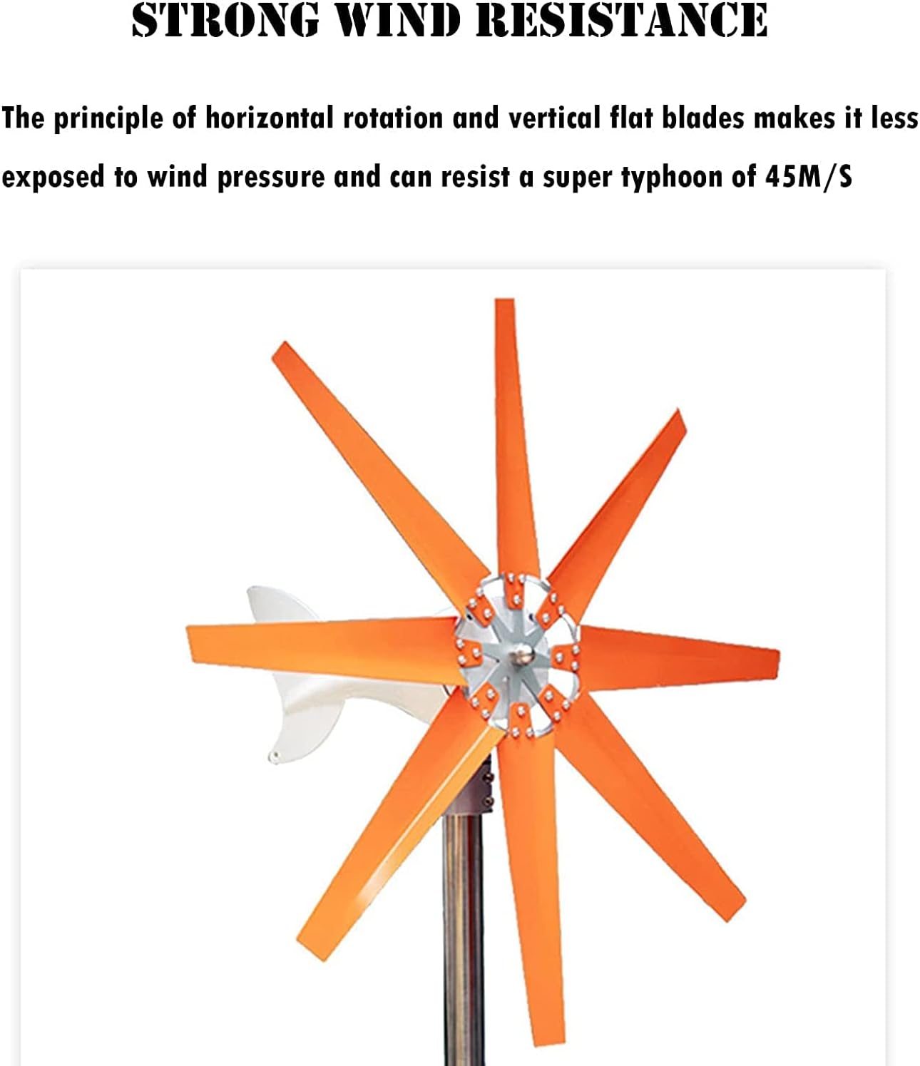 Wind Turbine Generator, Wind Turbine Motor Generation for Home Use, Wind Turbine Generator, 8-Blade Wind Generator for Home/Camping