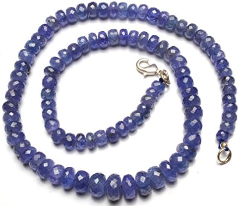 13 inch natural beads strand of 6-10mm faceted rondelle tanzanite gemstone beads for DIY jewelry - necklace, bracelet, earring, ring.