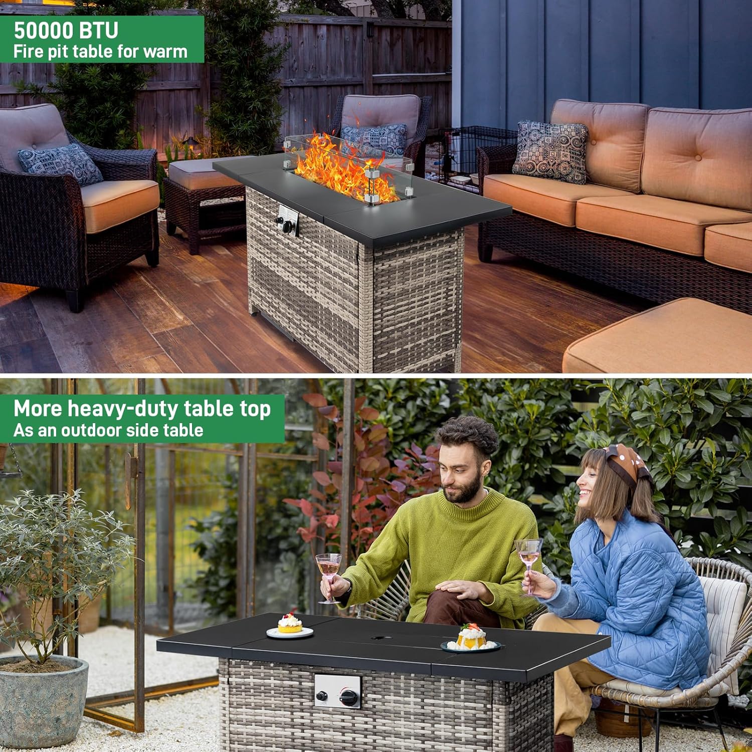 Outvita Fire Pit Table, 43