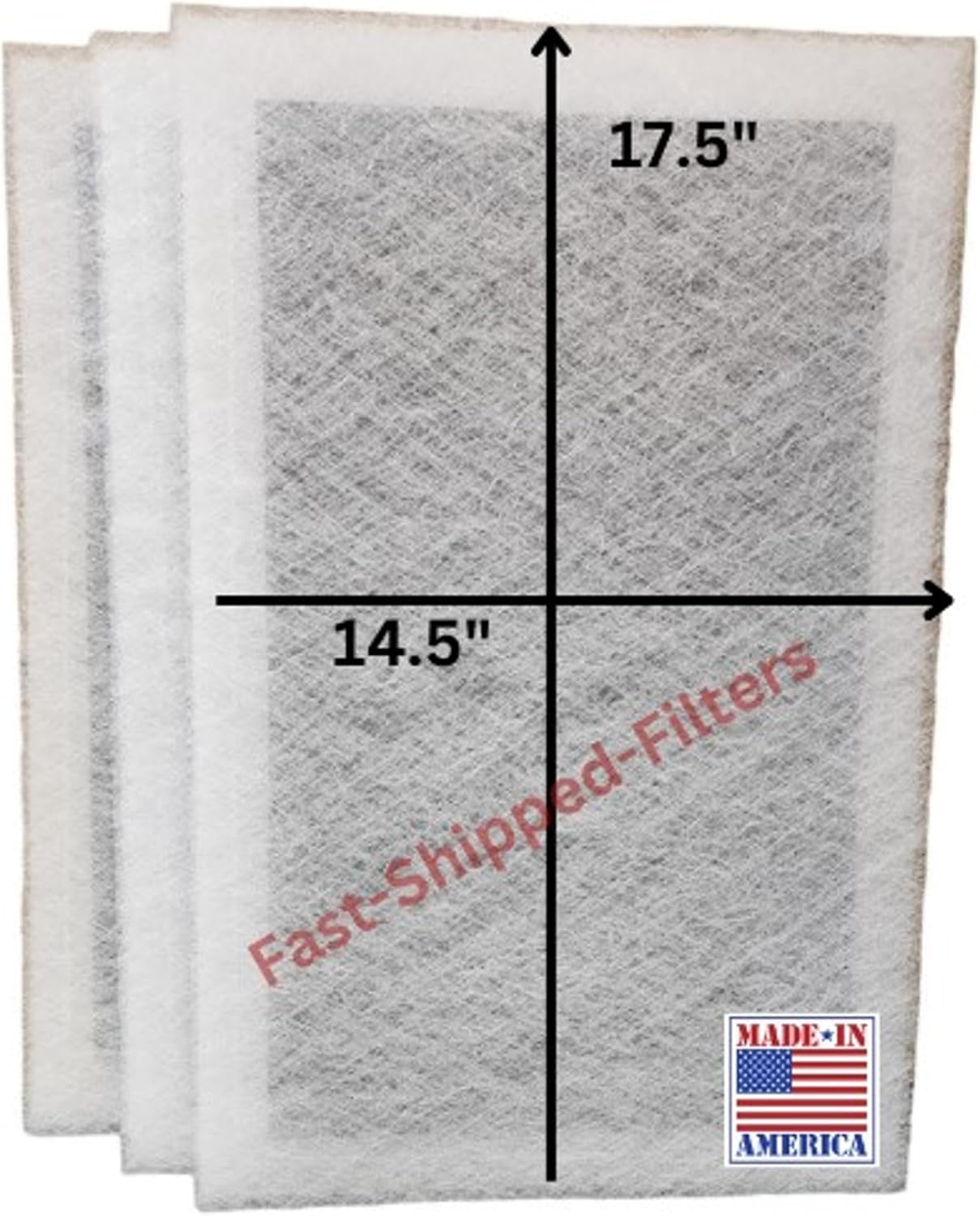 Fast-Shipped-Filters 3 Pack compatible with 16x20 StratosAire Air Cleaner Replacement Compatible Filter Pads (Actual Filter Size 14.5x17.5) White