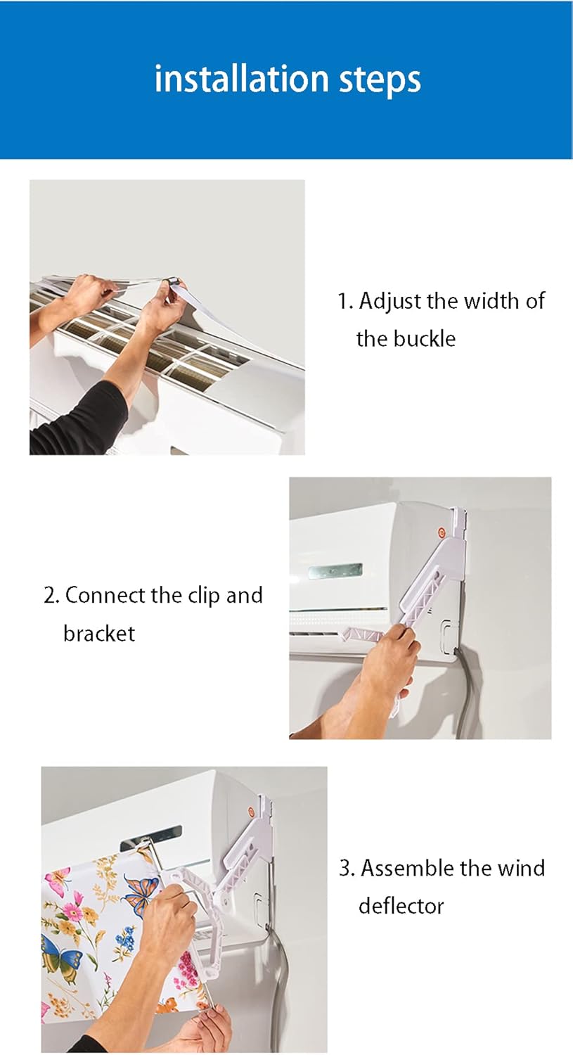 Adjustable air-Conditioning Wind Deflector, Universal for Indoor Office air conditioners,Butterfly