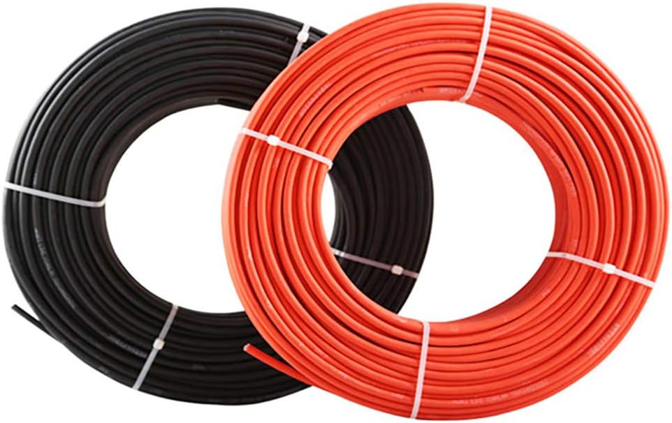 BAYM 10AWG(6.0 mm²) Solar Cable PV Cable Wire DC Cable Copper Conductor XLPE Jacket(250 Feet Black + 250 Feet Red)