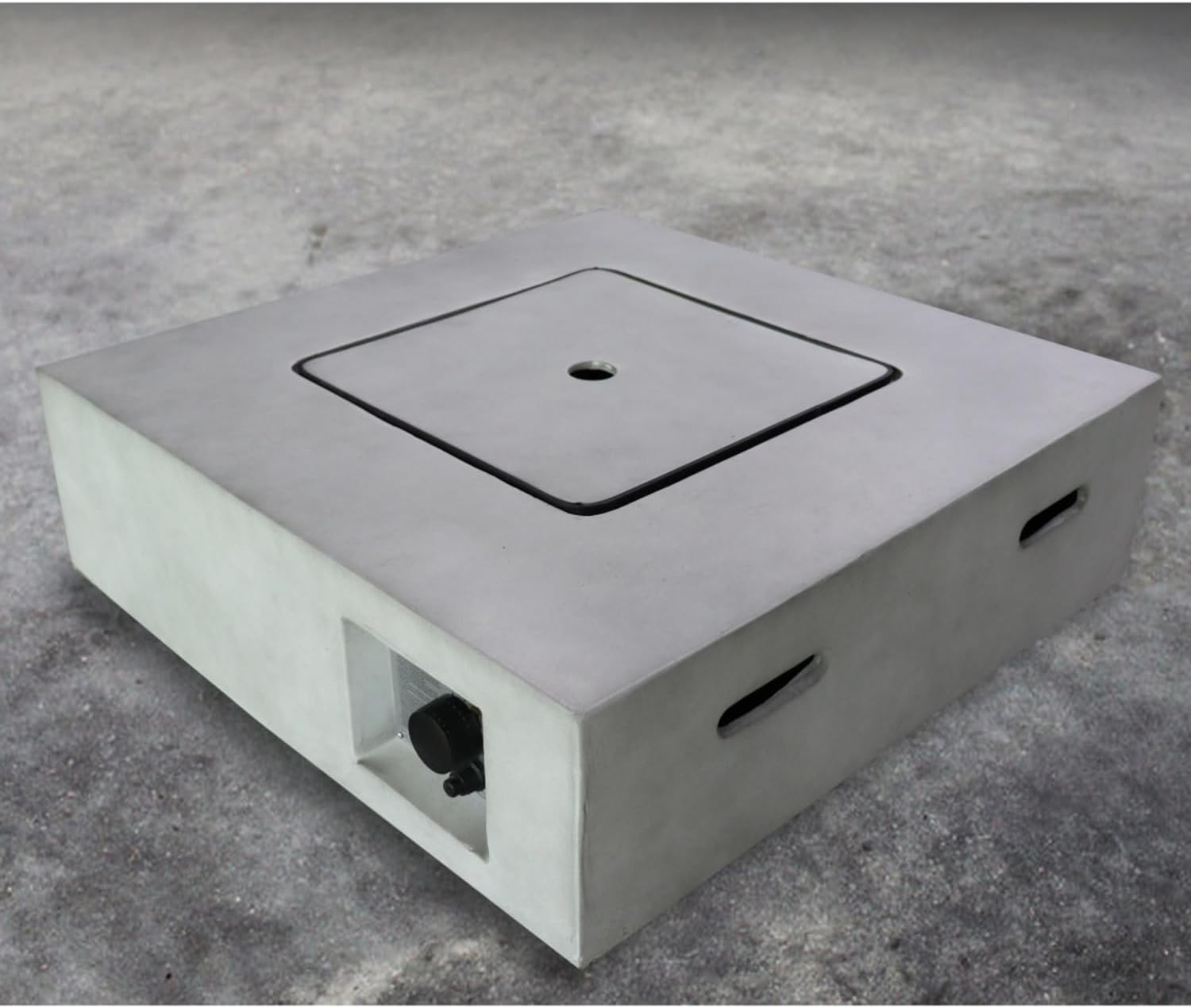 Penau Fiber Reinforced Concrete Propane/Natural Gas Fire Pit Table - 40,000 BTU, Rust & Heatproof, Modern Gray Design, Garden & Outdoor Use