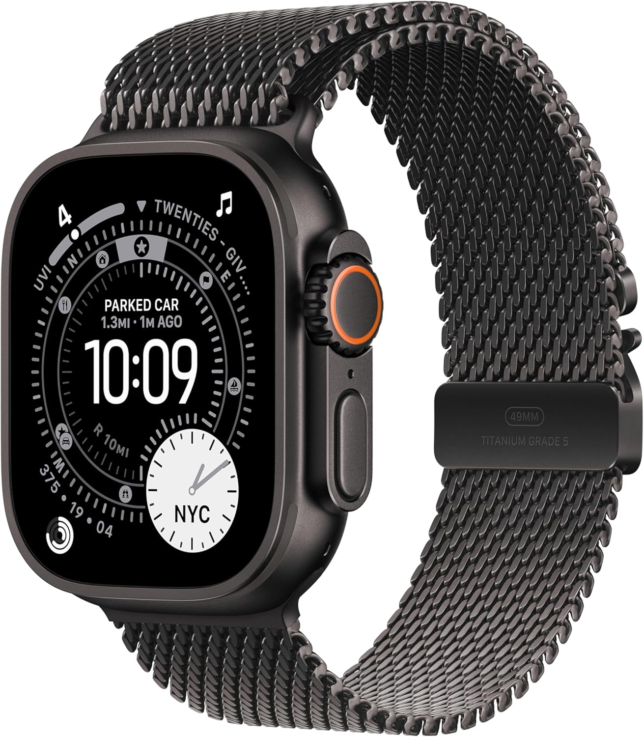 Apple Watch Ultra 3 [GPS + Cellular 49mm] Running & Multisport Smartwatch w/Rugged Titanium Case w/Black Titanium Milanese Loop - L. Satellite Communications, Advanced Health & Fitness Tracking
